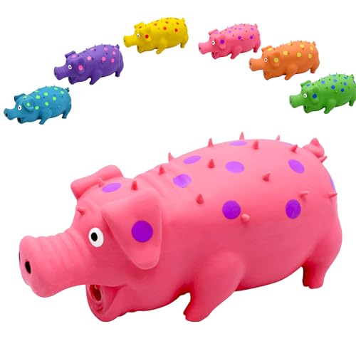 IRILXGAY Maialino di Gomma, Giocattolo Sonoro del Maiale Maculato, Giocattolo per Cani in Lattice, Giochi per Animali Domestici con Suono, Giocattolo di Decompressione ad Elasticità