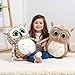 Ryttir 15.7 Inch Chubby Snowy Owl Stuffed Animal, Adventure Stuffed Owl Plush Toy, Brave Boy's and Girl's Room Decor, Funny Gift for Kids and Women