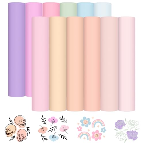 VINYL FROG Pastel Adhesive Vinyl Bundle - 12 Sheets 12