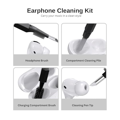 Image of Amazon Basics 20-in-1 Multipurpose Cleaning Kit for Laptop, PC Monitor, Keyboard, Desktop, MacBook, iPhone, Phones and Earbuds (Black)