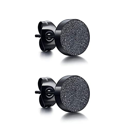 12 Pairs Earrings for Men Punk Mens Earrings Stainless Steel Black Silver Earrings Cool Flatback Screw Skull Stud Earrings for Eboys…4