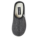 Lucky Brand Boys Micro Suede Sherpa Clog Slippers Warm Cozy Indoor Outdoor Slip On House Shoes Plush Lined Comfort Clogs, Charcoal, 6