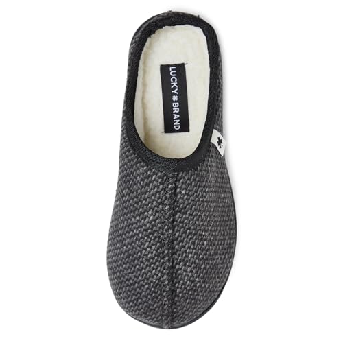 Image of Lucky Brand Boys Micro Suede Sherpa Clog Slippers Warm Cozy Indoor Outdoor Slip On House Shoes Plush Lined Comfort Clogs