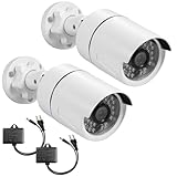 Douevo 2 Pack 2MP 1080p Security Camera,4-in-1 TVI/CVI/AHD/CVBS Surveillance Bullet Camera Indoor Outdoor,Night Vision, ABS Housing Wired Cam Work for 1080P Analog CCTV DVR, Power Supply Included