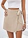Women's High Waisted Mini Skort - Casual Wrap Skirt with Tie Side for Summer Fashion Apricot