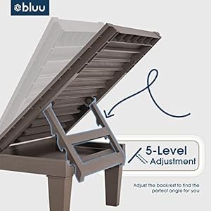 BLUU Chaise Lounge Outdoor | Lounge Chairs for Outside|Adjustable with 5 Positions| Wood Texture Design | Waterproof | Easy to Assemble | Max Weight 330 lbs| Pool Lounge Chairs| Set of 2 BLUU Chaise Lounge Outdoor Lounge Chairs for OutsideAdjustable with 5 Positions Wood Texture Design Waterproof Easy to Assemble Max Weight 330 lbs Pool Lounge Chairs Set of 2