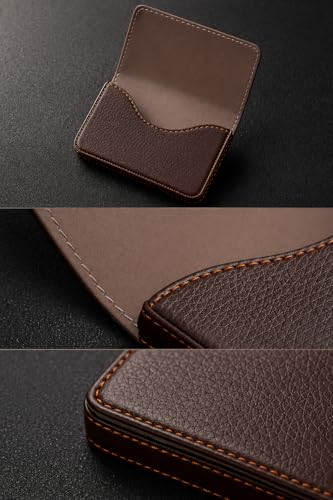 GrueGard Visitenkartenetui PU Leder, Herren Business Card Holder Etui, Slim Visitenkarten Behälter Case für Damen (Rot, 9.6 * 6.5 * 2cm*1)