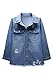 Dimur Women's Oversized Denim Jacket Long Sleeve Button Up Denim Shirt Distressed Ripped Boyfriend Jean Coat Country Concert Outfits for Women Spring Fashion 2026