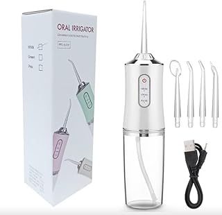 Water Flosser with 3 Modes 4 Jets IPX7 Cordless Waterproof Rechargeable Oral Irrigation Cleaner with 230ml Detachable Water Tank for Teeth Cleaning (Multicolor)