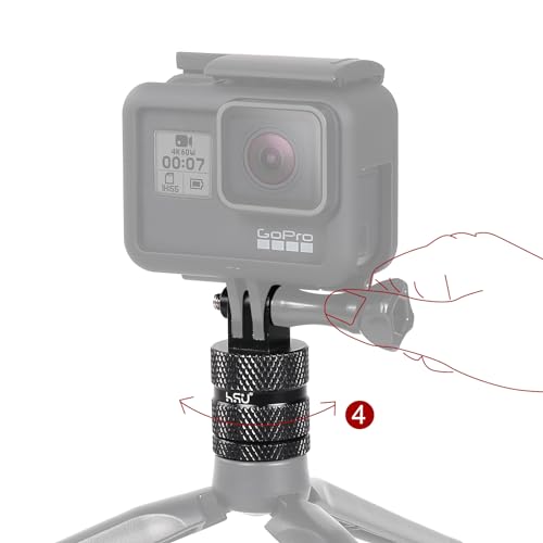 Image of HSU Aluminum 1 /4 inch 20 Camera Mount, 360 Degree Rotation Tripod Adapter Fits GoPro Hero, Sony, Xiaomi AKASO Camparki Action Cameras and Other Standard 1 /4 Accessories