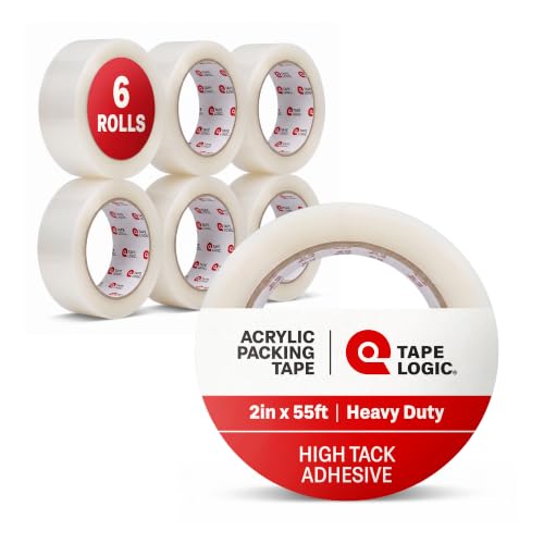 Image of Tape Logic Packing Tape (6-Rolls), 2 inch x 55 yd - Heavy Duty Packaging Tape Refill for Shipping, Moving, Order Fulfillment, Acrylic 2.6 Mil