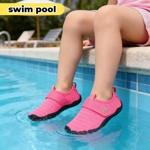 Image of Mishansha Kids Water Shoes Quick-Dry Wide Toe Box Non-Slip Barefoot Shoes Beach Pool Swim Shoes
