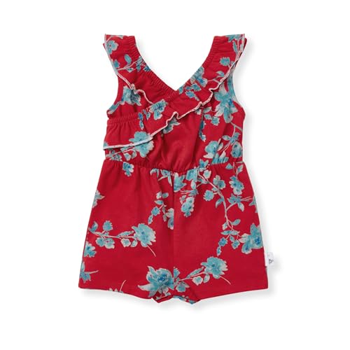 Image of Burt's Bees Baby Baby Girls Romper - 100% Organic Cotton, One-Piece Shortall Girl Outfit for Sizes Newborn to 24 Months