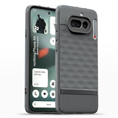 Image of Pikkme Back Cover for Nothing Phone 4a 5G Soft Grip 3D Hexa Cube Texture Silicone Bumper Case (Grey)