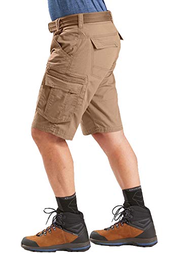 Image of ROL Reoutlook Men's 100% Solid Cotton Cargo Shorts /Bermuda with Multi-Pockets and Waist Belt