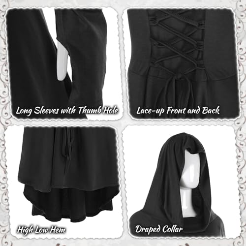 Robe d'elfe noire et ensemble complet d'accessoires de foire - 4