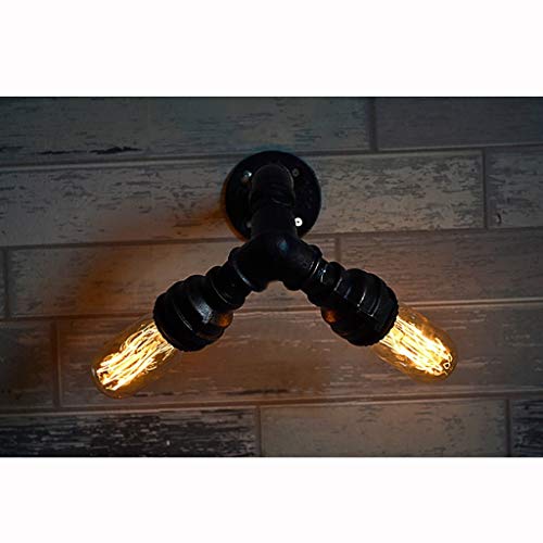 Lámpara de pared industrial de doble tubería loft para decoración de interiores y bares 4