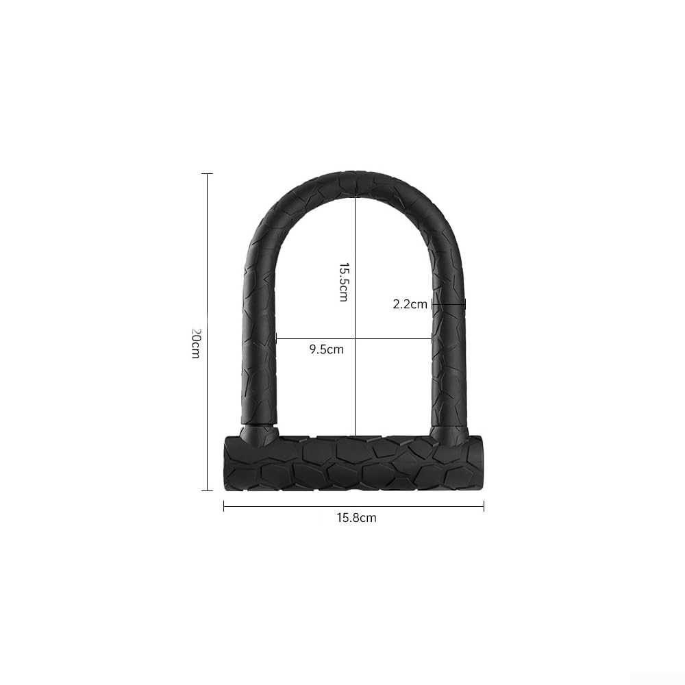 Candado en U para bicicleta, 23 cm de grosor, núcleo de aleación de acero