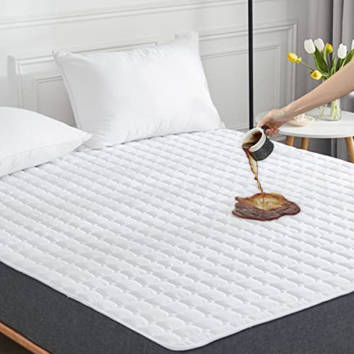 Chenille Home King Waterproof Quilted Mattress Pad Cover 180x200cm Soft Breathable Noiseless Hypoallergenic Bed Protector