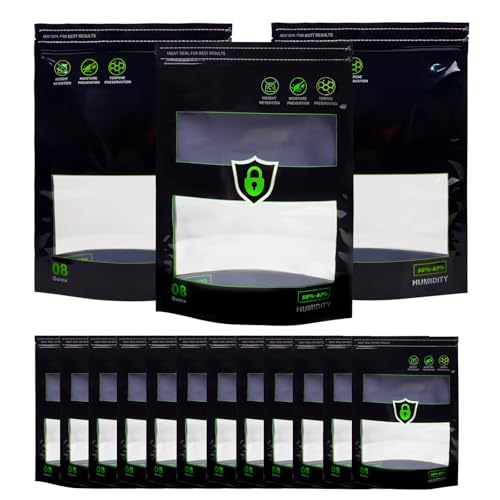 15 Pcs 1/2 LB Storage Terp Bags 58%-62% RH 2-Way Humidity Control for Curing & Storage Resealable Humidity Bags (8 oz 1/2 lb)