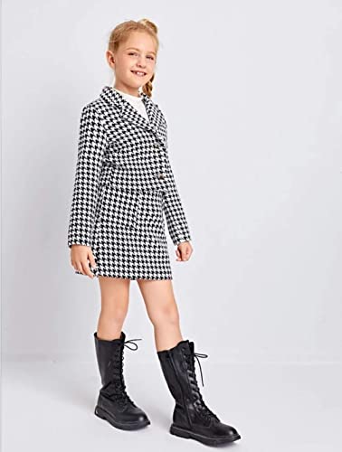 BLOOD PANTHER Kid Girl's Cotton Blend Printed Lightweight Sleeveless T-Shirt with Full Sleeve Blazer & Skirt Stylish 3-Piece Set Pull-Up Design for Casual & All Season Modern Indian-Western Blend