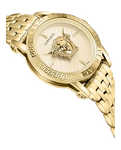 Versace V-Code Collection Luxury Mens Watch Timepieces with a Gold Bracelet and Dial Featuring a IP Yellow Gold Case3