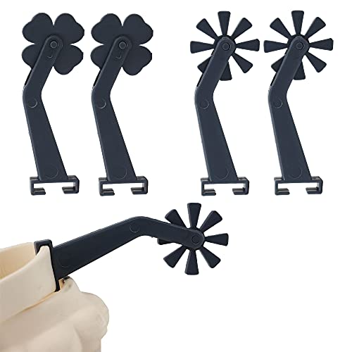 CraftBay, 2 Pair Spurs for Crocs Western Cowboys Cowgirls Spurs for Crocs Retro Cavaliers Shoes Tails Personalized Design Shoe Charm Slipper Mini Tail Spurs, Gray