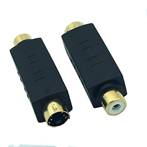 Kayfg S-Video Macho a Hembra Adaptador De Video Compuesto Convesor De Enchufe, Acoplador Mini DIN 4 P Adaptador Conector De Extensión