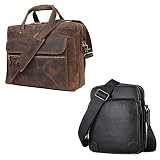Augus leather messenger crossbody bag for men&women