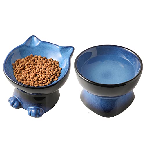 Nihow Elevated Ceramic Cat/Dog Bowls Set (2 pc) – 6.2 in