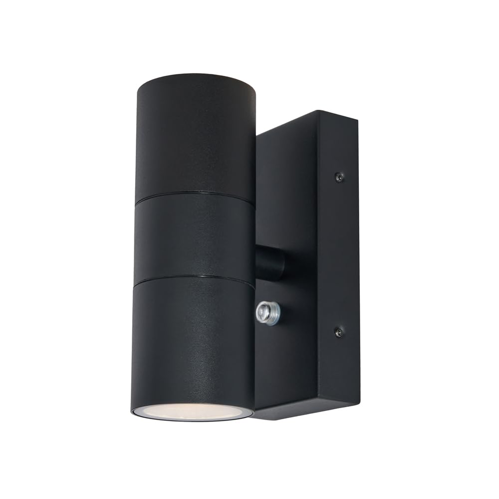 Litecraft Black Kenn Up & Down Outdoor Wall Light With Photocell Sensor - (Black)