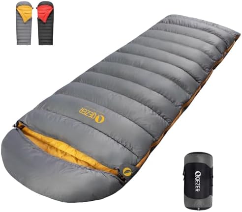 Sac de Couchage QEZER en Duvet pour Adultes, Indice de gonflement...