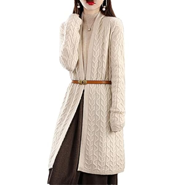 Bciopll Vrouw 100% Pure Wol Kasjmier Trui V-hals Lange Vest Casual Gebreide Warmte Dikke Uitloper