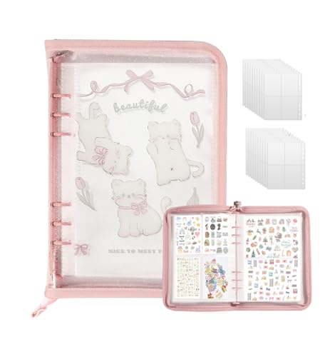 Amazon.co.jp: シール帳 大きめ バインダー透明 A5 収納バインダー