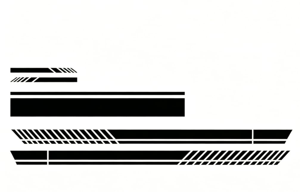 5 Pieces Racing Car Side Stripe for BMW 5 Series G60/G61 Sedan (2023-), Bonnet Skirt Decal Sticker,Sporty Waterproof Sleek Tough Stylish,Black
