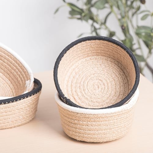 Panier rond en corde de lin pour éliminer le désordre de la maison