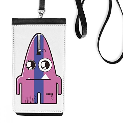 Bourse smartphone alien violet en faux cuir avec cordon noir