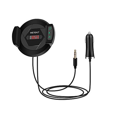 Wireless Bluetooth FM Transmitter, Sorenda Bluetooth 4.1 Car Kit with Phone Holder, Hands