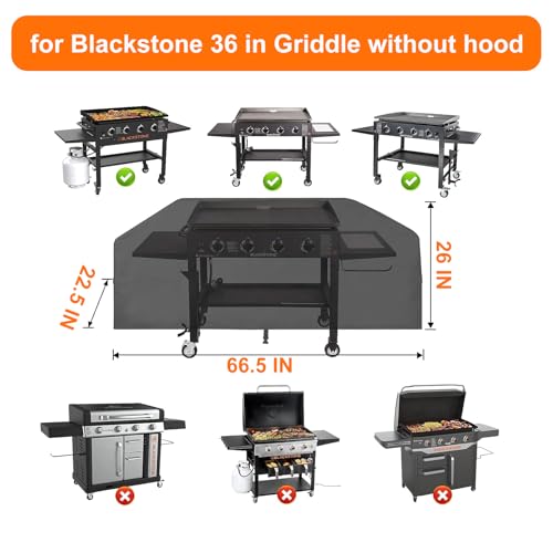 Image of Griddle Cover 600D Heavy Duty for Blackstone 36 Inch Griddle Cover Flat Top Grill Cover Blackstone Cover Accessories BBQ Gas Grill Cover Waterproof Windproof Weather
