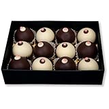 Venusbrüstchen | 12 Stück handgefertigte Konfekt | gefüllt mit köstlicher Maroni-Nougatmasse in heller und dunkler Schokolade | mit einem Stück Amarenakirsche | Salzburg | Pralinen