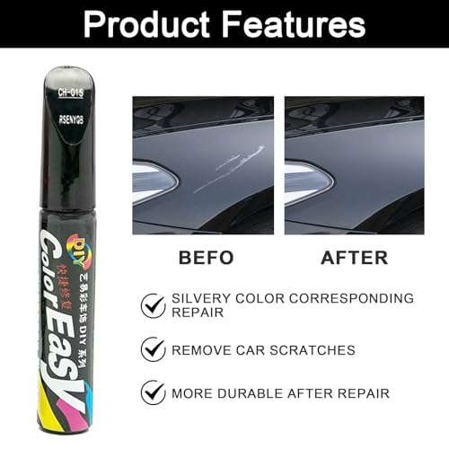 BMHNQ 2 Stück Lackstift Schwarz Auto Lackstift Schwarz Lackstift Schwarz Lackreparaturstift Auto Lackstift Auto Pinsel Kratzerentferner Autokratzer Reparaturmittel Autolack Stift (Schwarz)