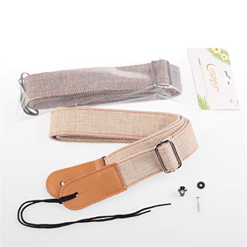 LONGTEAM Sangle de ukulélé simple en cuir de lin réglable et durable avec ongle, corde, médiators - Les Beatles, Paul McCartney, John Lennon, RIngo Starr, George Harrison LONGTEAM Sangle de ukulélé simple en cuir de lin réglable et durable avec ongle, corde, médiators – Image 8