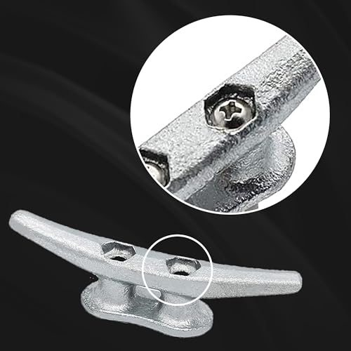 image for Laorde Cast Iron Dock Cleats 4 inch Small Boat Cleats Galvanized Marin