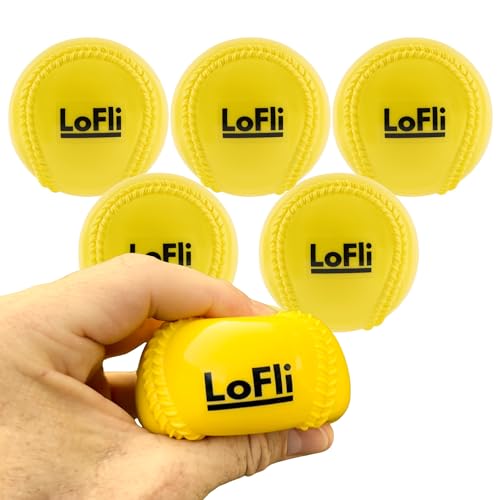 LoFli Limited-Flight Baseballs (6-Pack) – Same Size & Weight as Real Baseball – Soft, Safe, Durable & Bright for Indoor/Outdoor Use – Great for All Ages & Skill Levels