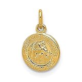 Oro amarillo de 14 quilates. Diamond2Deal - Colgante medalla de San Cristóbal de oro amarillo de 14 quilates