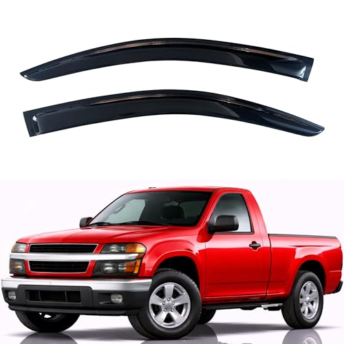Image of KPY Rain Guards Fit for 2004-2012 Chevrolet /Chevy Colorado Regular Cab, Out-Channel Window Visors Vent Wind Deflectors 2PC, Truck Accessories for 2004-2012 GMC Canyon Standard Cab (Single Cab Only)