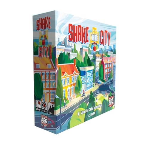 Alderac Ent. | Shake That City | Juego De Construcción De Ciudad con Draft De Patrones Cubos Colocación De Losetas Y Variantes Modulares | 1 A 4 Jugadores | 20 A 40 Minutos