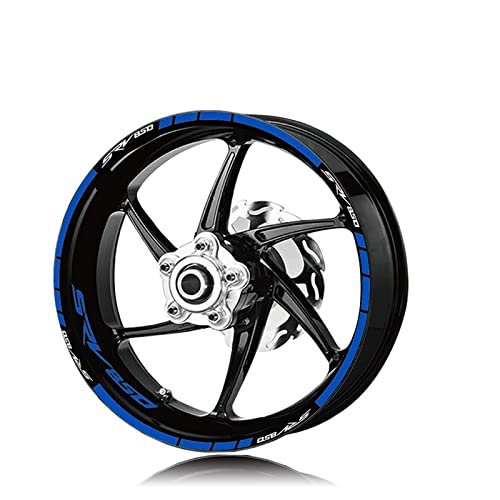 PuLaif Streifenaufkleber Motorradreifen-Radaufkleber Mit Reflektierenden Streifen Für Aprilia SRV850 SRV 850 (Color : Blu)