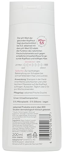 Sebamed Antischuppen Shampoo plus, bis zu 95% weniger Schuppen nach nur 4 Wochen, Shampoo für Damen und Herren, auch zur Bekämpfung von fettendem Haar und Juckreiz, für die tägliche Reinigung, 200 ml