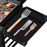 Silicone Griddle Tools Mat for Blackstone,16.9“ x 11.8" Spatula Mat with Drip Pad,Heat-Resistant Grill BBQ Caddy Utensils Holder for Kitchen,Cooking & Countertop,Side Shelf Mat Blackstone Aceessories